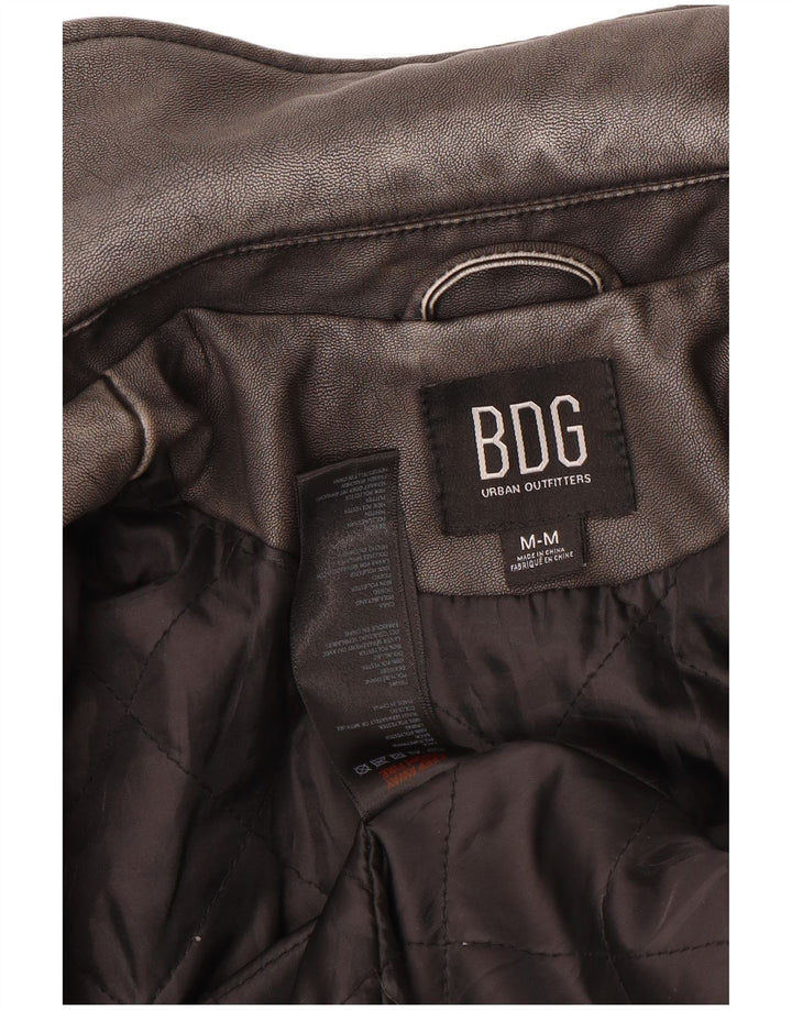 Jaqueta masculina de couro sintético URBAN OUTFITTERS UK 38 cinza médio