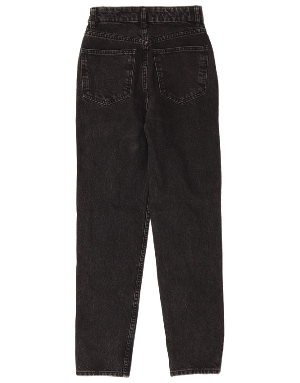 Zara Jeans feminino cintura alta cônico EU 32 2XS W22 L28 preto