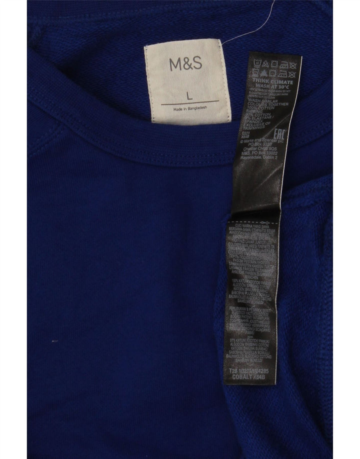 Suéter masculino Marks & Spencer grande algodão azul