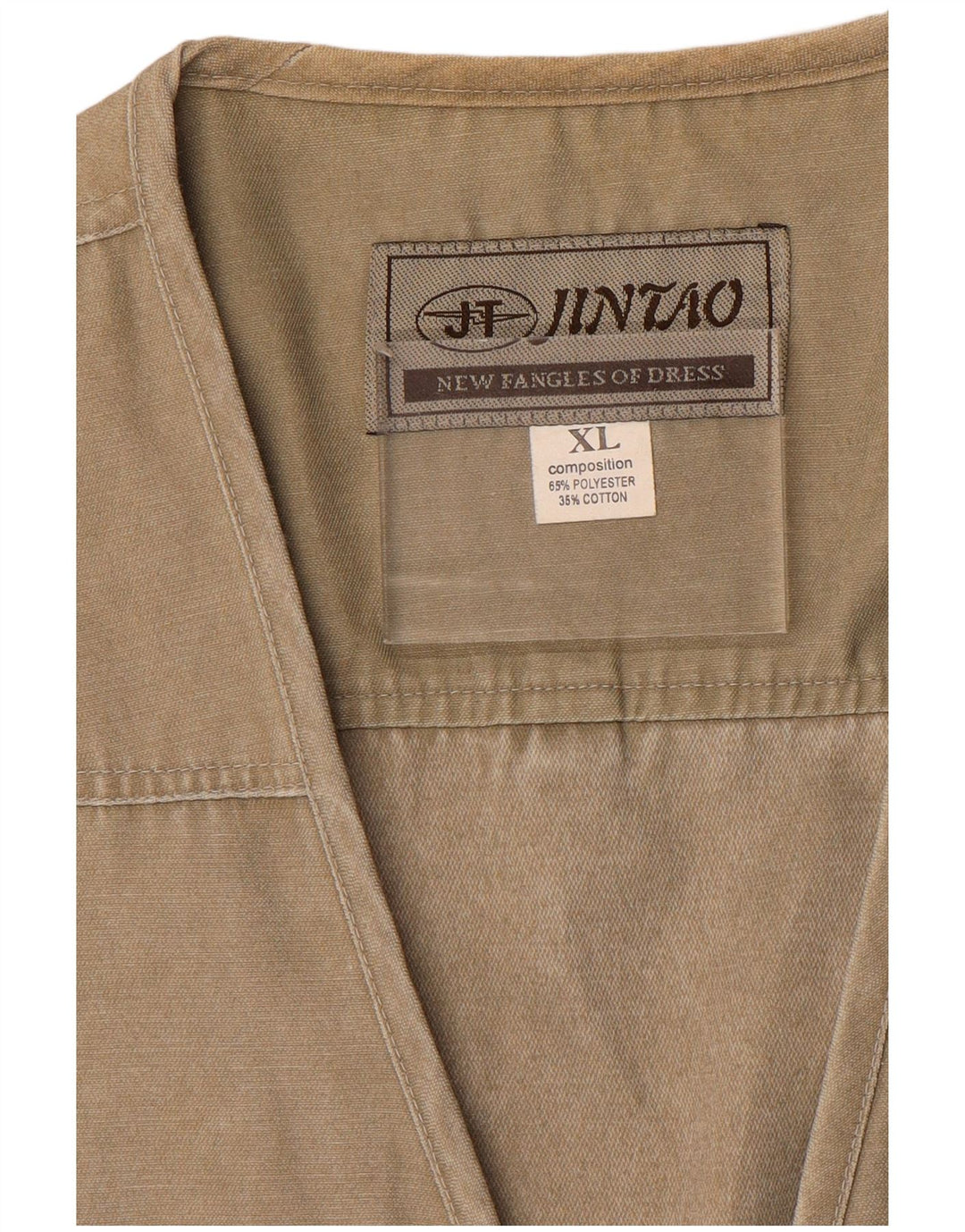 Jintao Colete Utilitário Masculino UK 42 XL Poliéster Cáqui