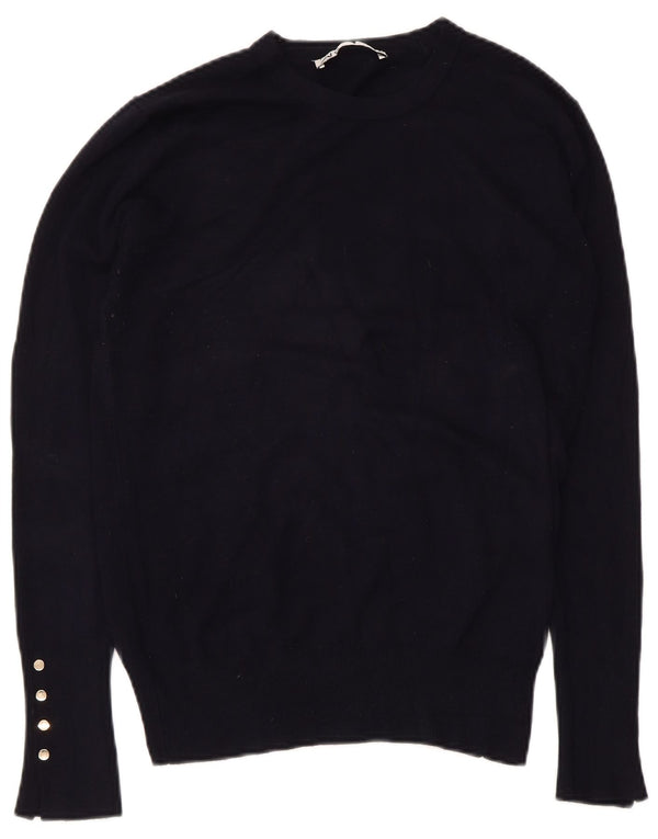 Zara Suéter feminino com gola redonda, Reino Unido 18 XL Azul marinho