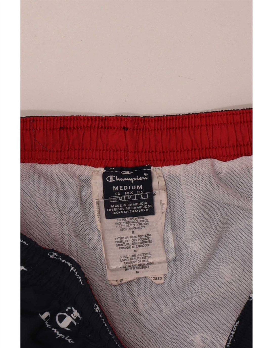 Shorts de natação masculino Champion Graphic azul marinho médio poliéster