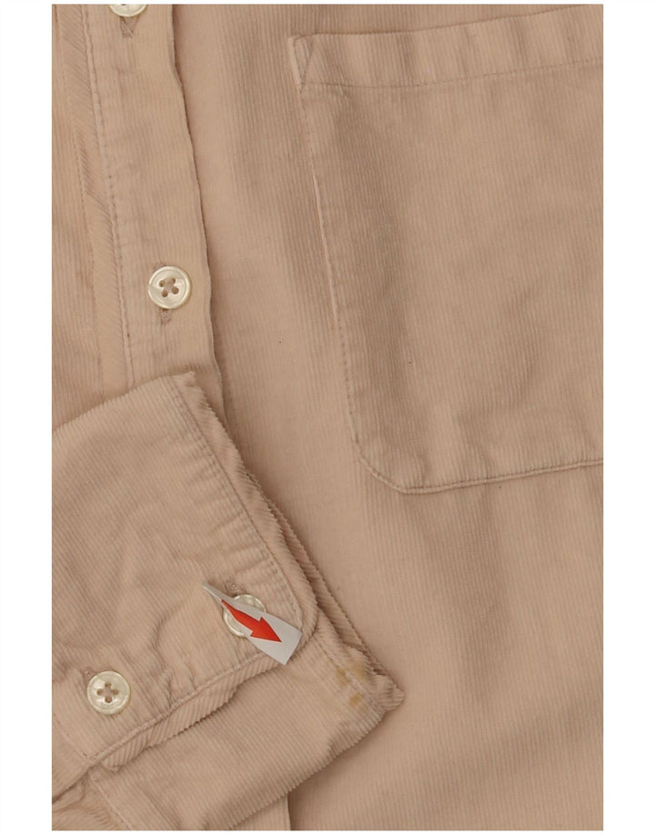 Camisa de veludo feminino Fat Face UK 12 algodão bege médio