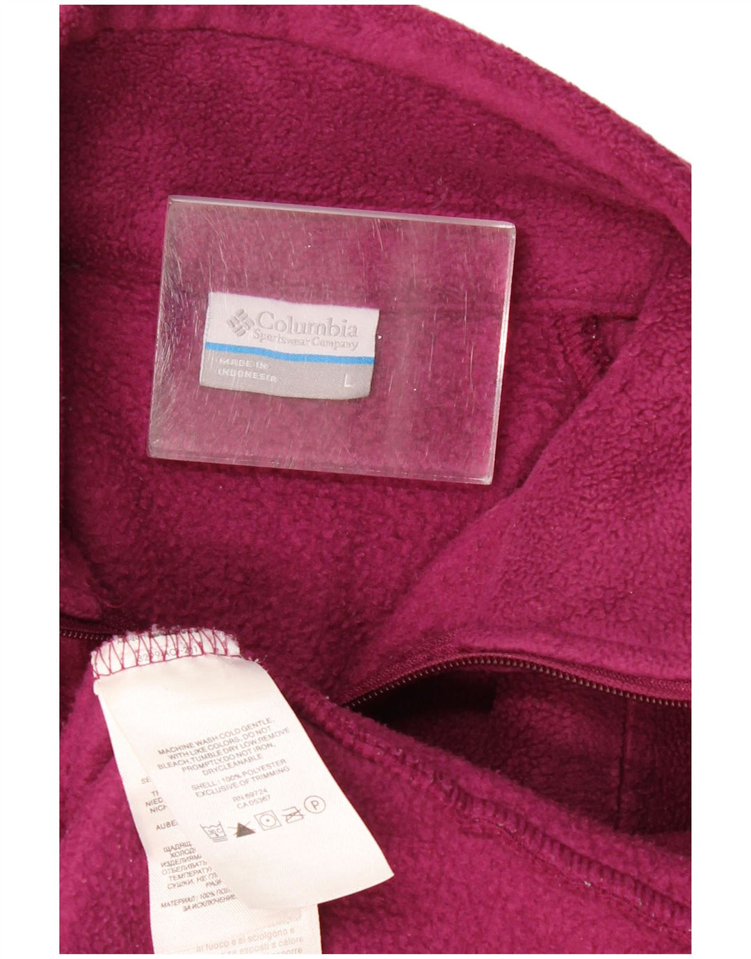 Jaqueta de lã feminina COLUMBIA UK 14 grande poliéster roxo