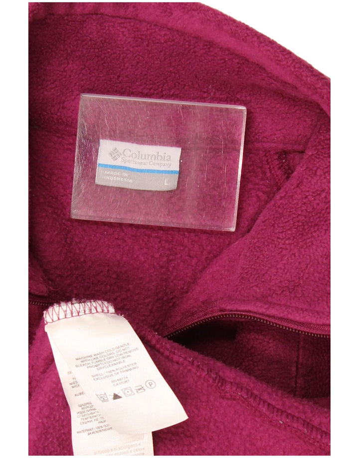 Jaqueta de lã feminina COLUMBIA UK 14 grande poliéster roxo