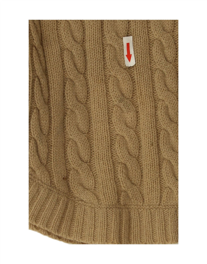 Poncho Jumper feminino Blarney Reino Unido 14 lã de cordeiro bege médio