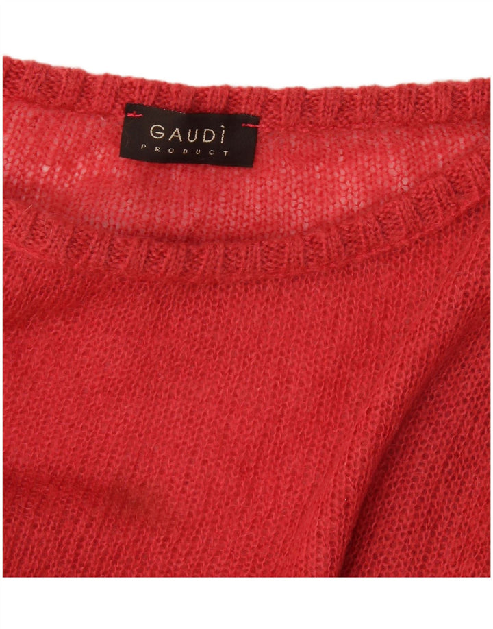 Suéter feminino Gaudi com gola canoa Reino Unido 14 médio vermelho