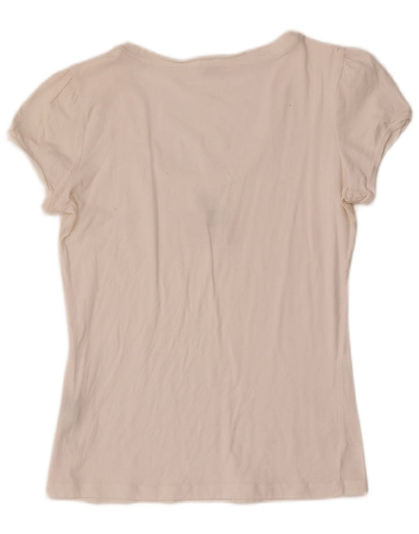 US Polo Assn. Camiseta feminina gráfica Top UK 14 grande algodão branco