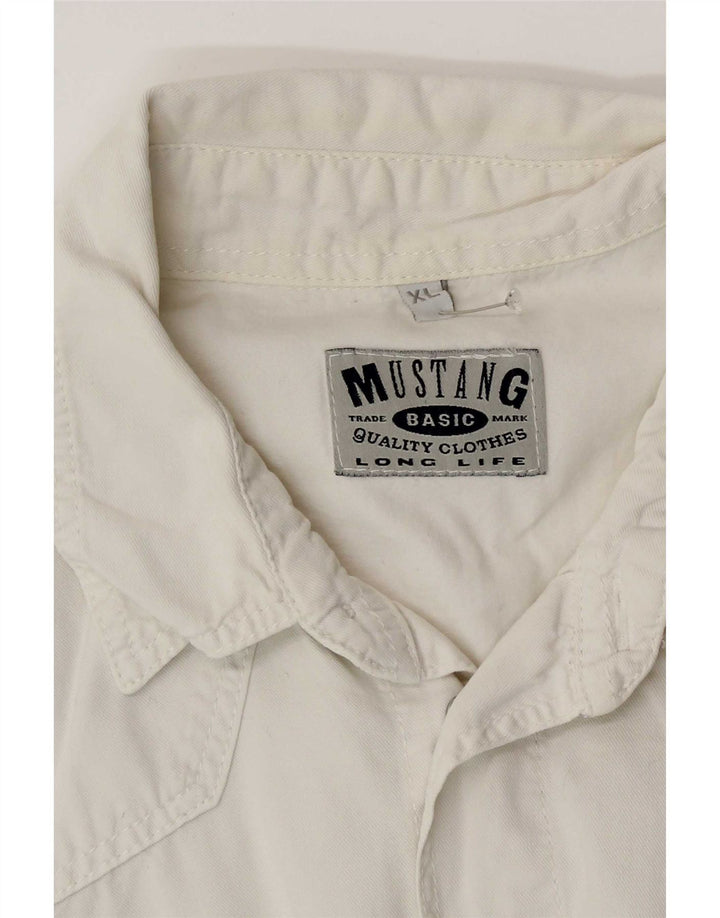 Camisa masculina de manga curta Mustang XL branca