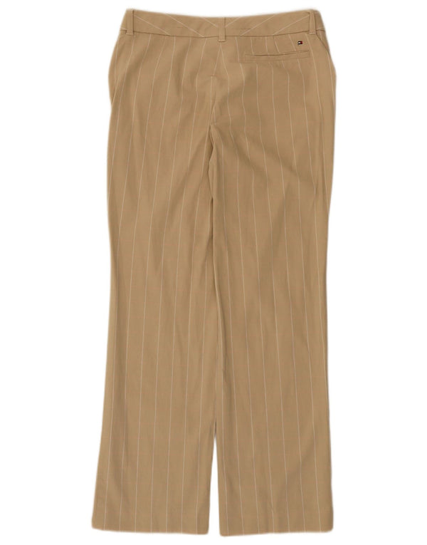 Tommy Hilfiger Calça feminina casual de golfe médio W28 L28 risca de giz bege