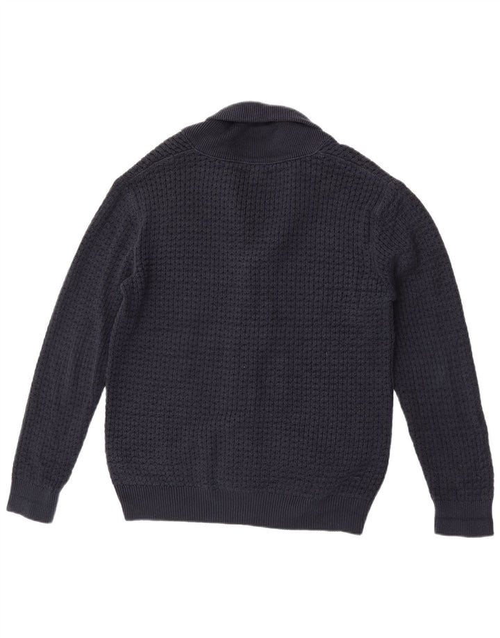 Suéter cardigã masculino Zara grande azul marinho