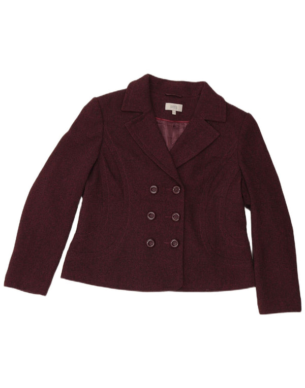 Marks & Spencer Womens Double Breasted Blazer Jacket UK 18 XL Burgundy