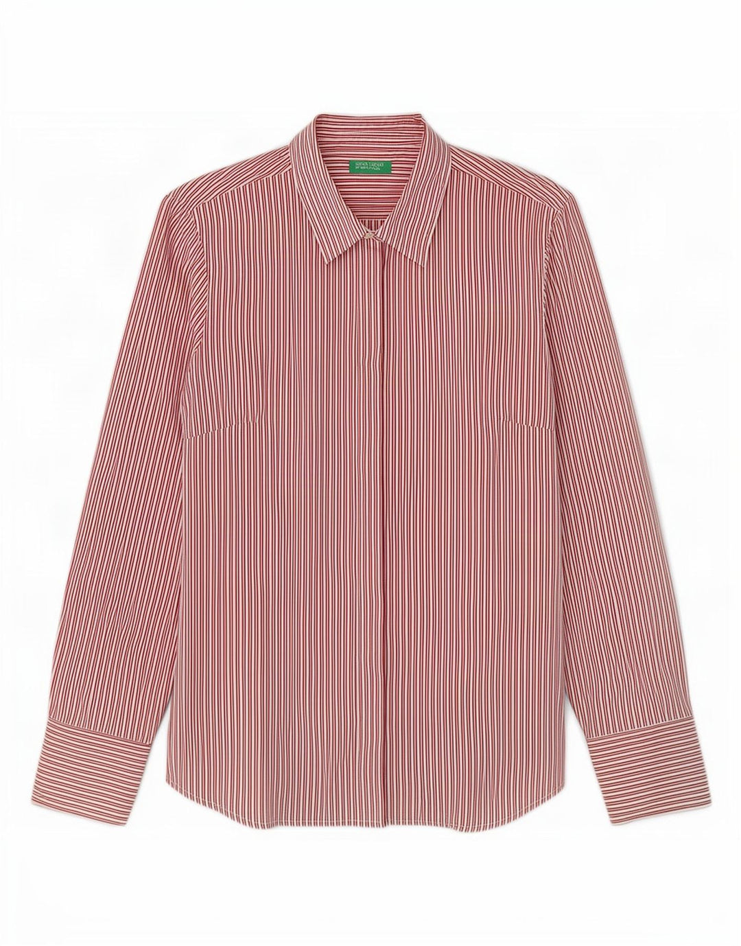 Camisa feminina Benetton UK 14 listra vermelha grande