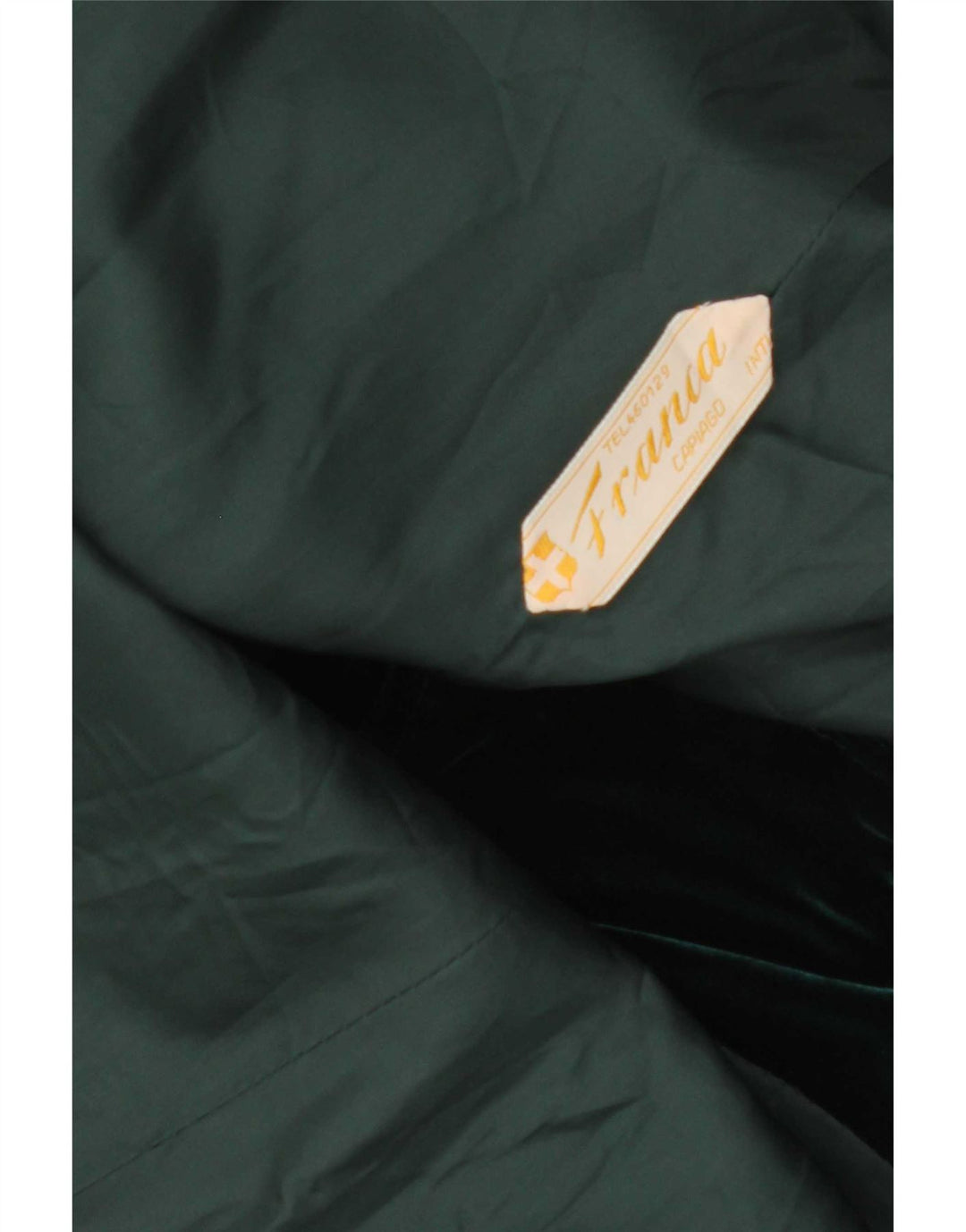 Sobretudo de veludo feminino vintage UK 14 verde médio