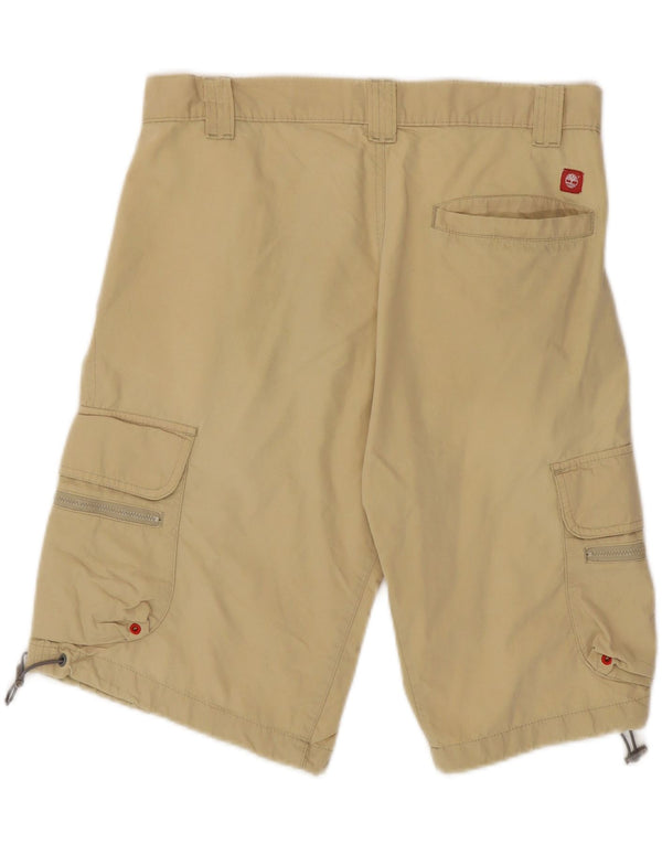 Timberland Mens Cargo Shorts W32 Médio Algodão Bege