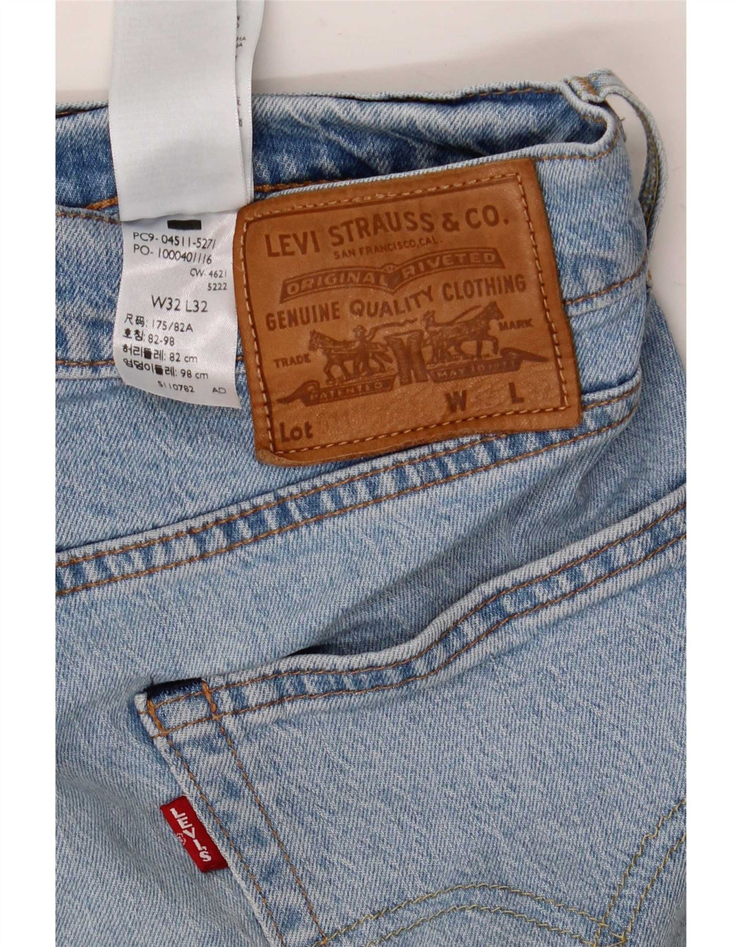 Levi's Masculino 511 Slim Jeans W32 L32 Azul Algodão
