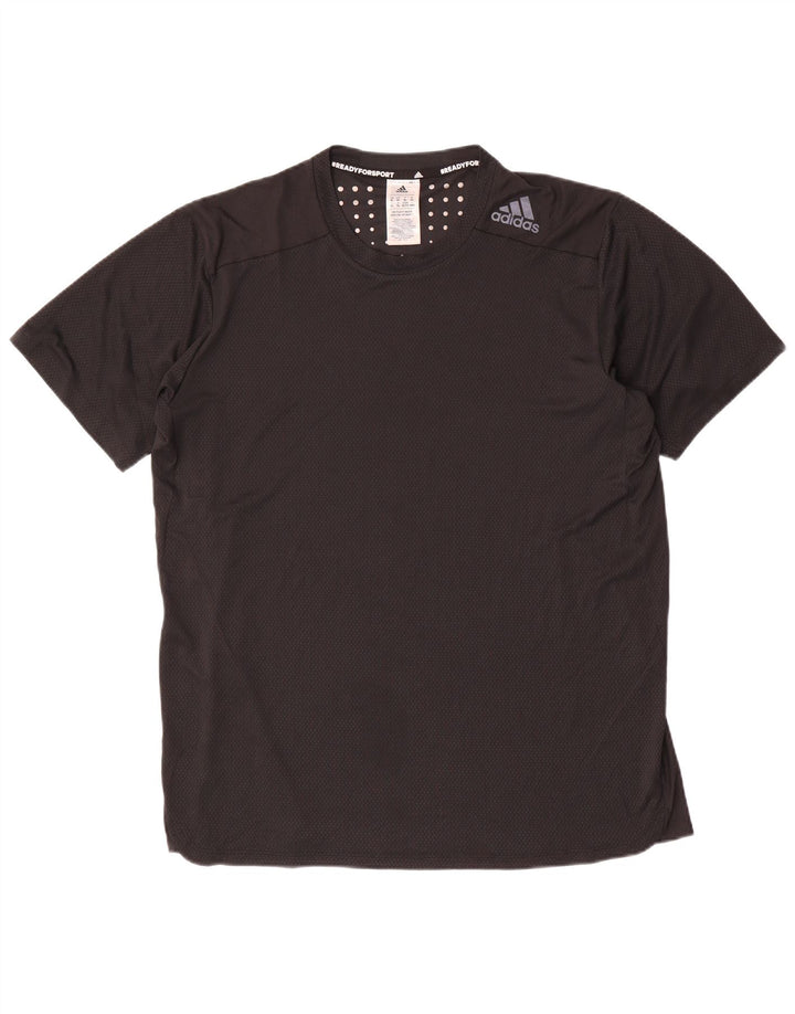 Camiseta masculina Adidas Top XL poliéster manchado preto