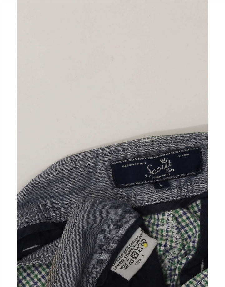 Shorts Chino Masculino Scout Grande W34 Algodão Xadrez Verde