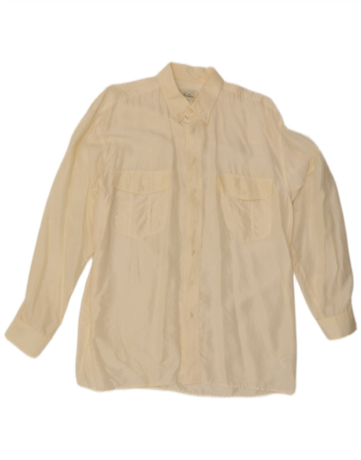 Camisa masculina vintage XL seda amarela