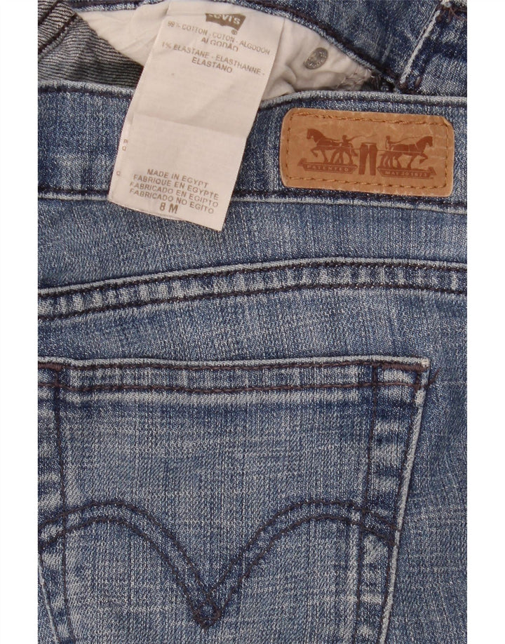 Calça jeans feminina Levi's 505 Straight US 8 médio W33 L32 azul algodão