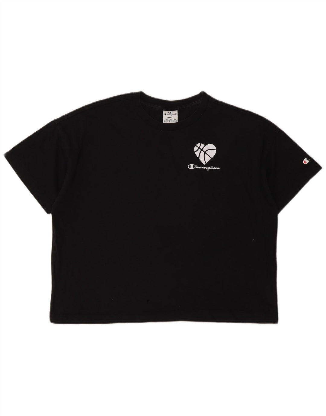 Camiseta feminina CHAMPION com estampa oversized UK 10 pequena preta