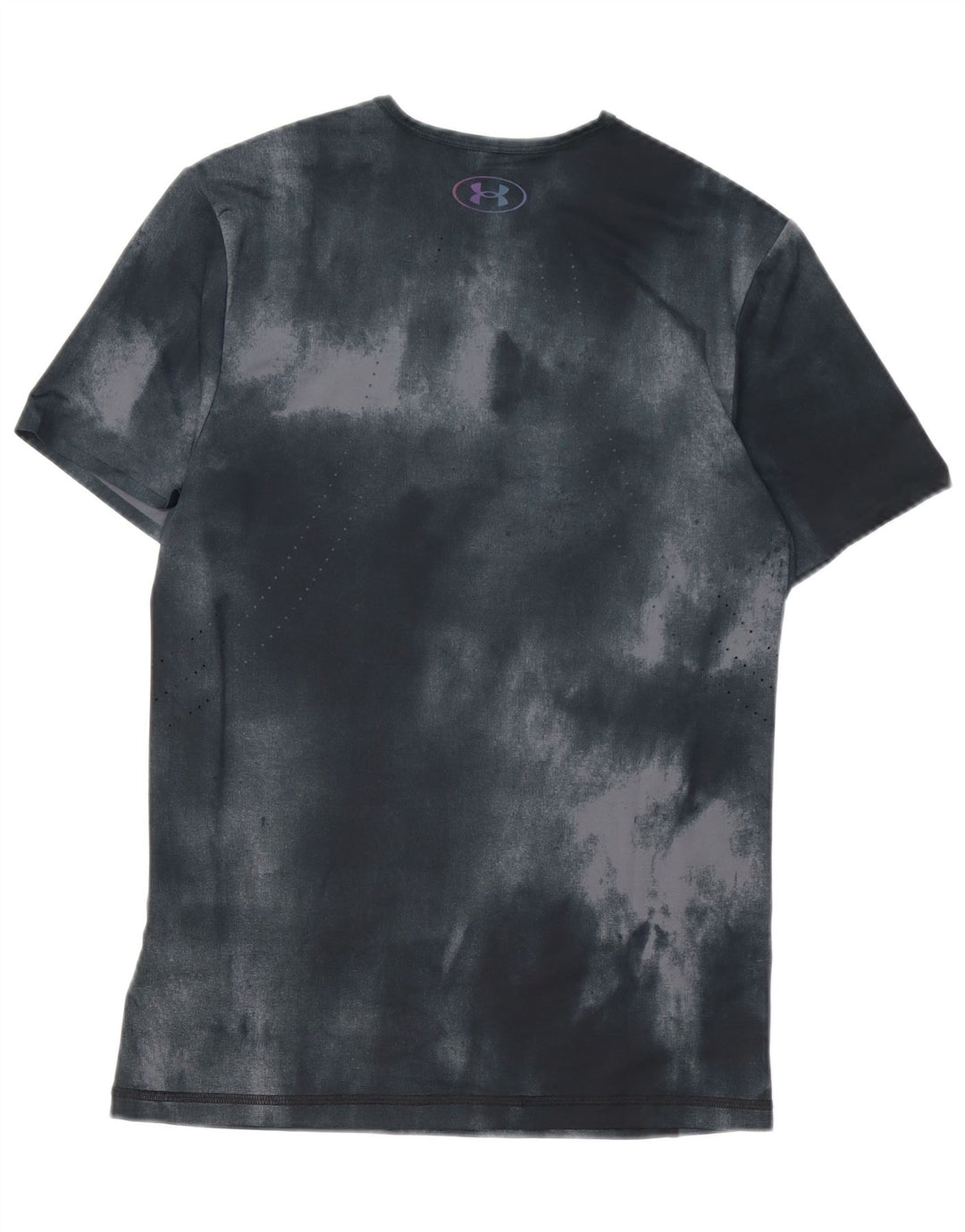 Under Armour Camiseta masculina justa pequena preta tie-dye poliéster