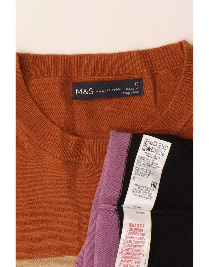 Suéter feminino Marks & Spencer com gola redonda Reino Unido 12 médio multicolorido