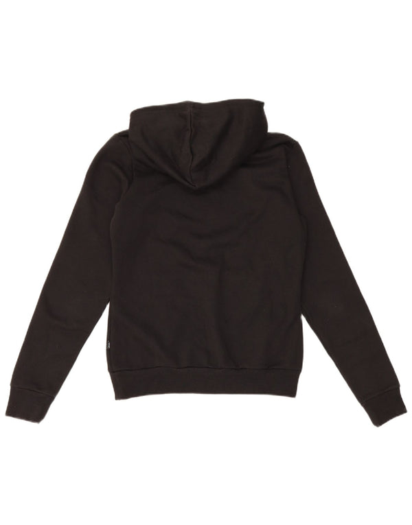 Puma feminino gráfico moletom com capuz Reino Unido 10 pequeno algodão preto