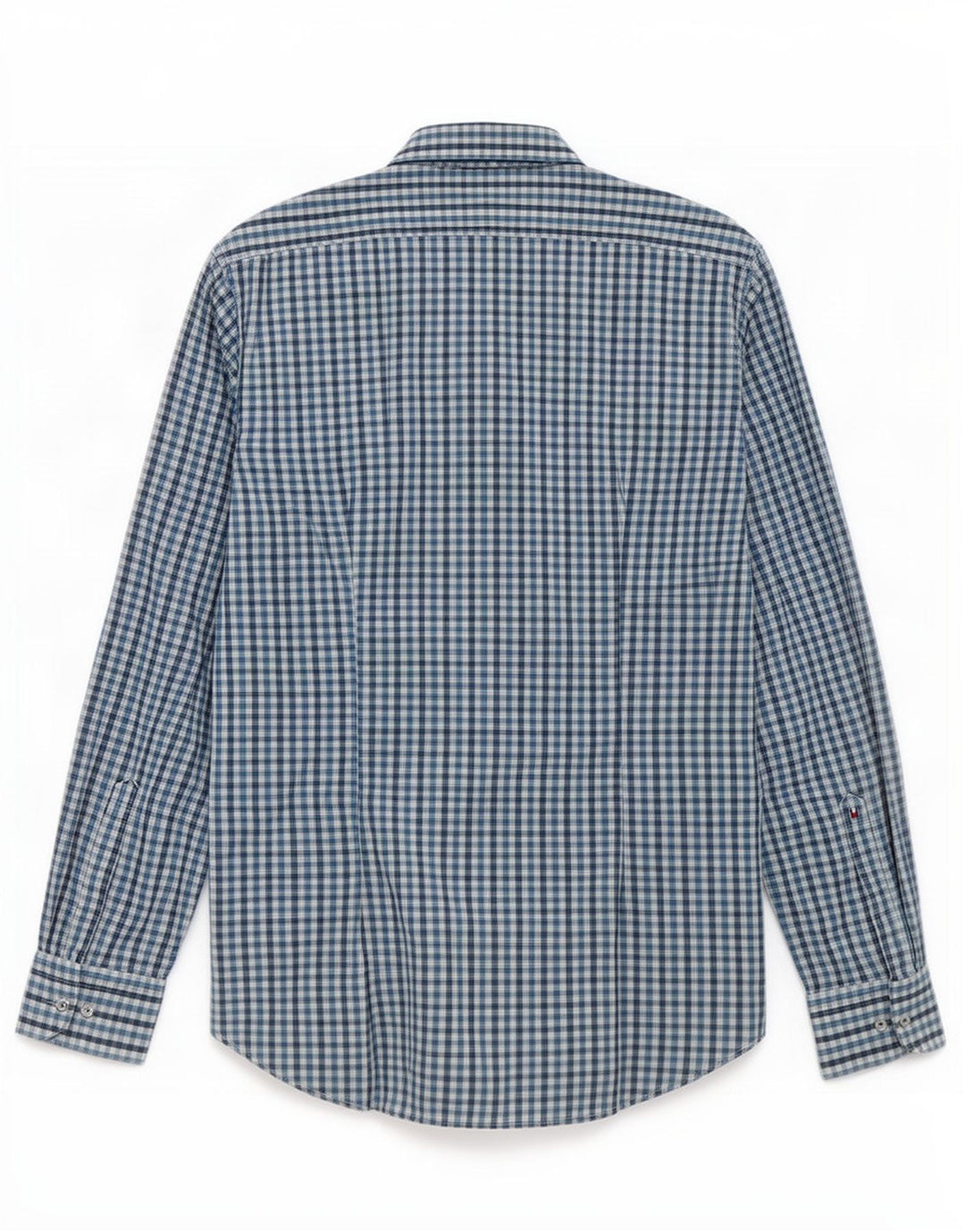 Tommy Hilfiger camisa masculina sob medida tamanho 39 15 1/2 médio azul guingão