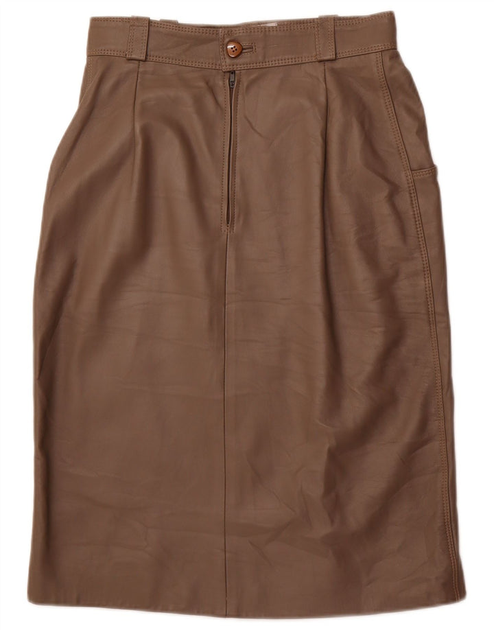Saia reta feminina VINTAGE W28 marrom médio