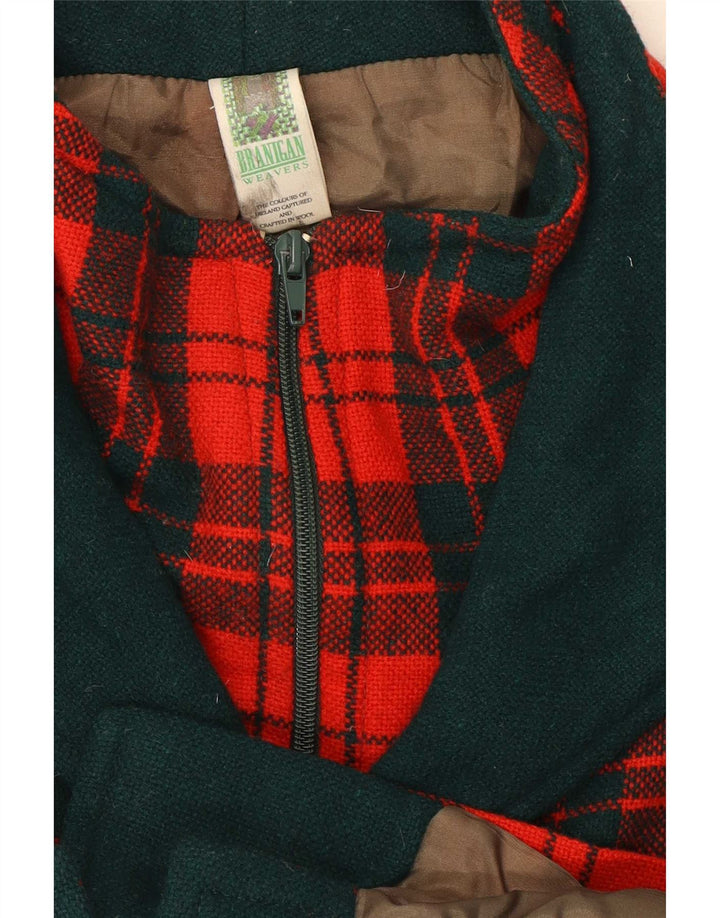 Sobretudo feminino Branigan UK 18 XL lã xadrez vermelha
