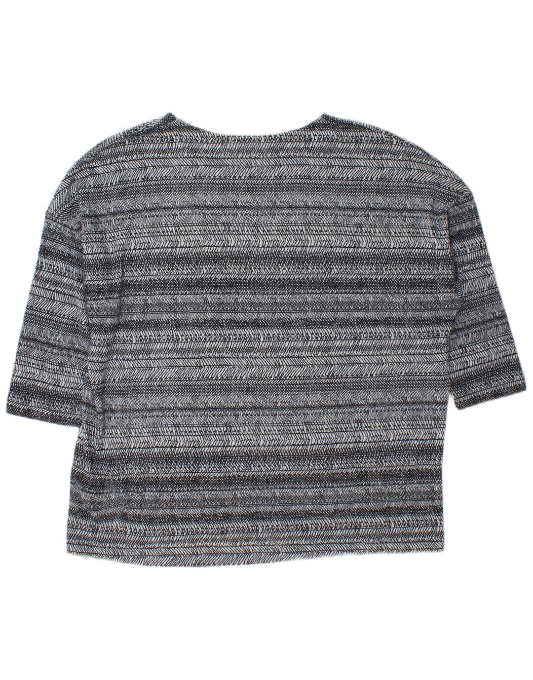 Marks & Spencer Top feminino oversized manga 3/4 Reino Unido 18 XL listrado cinza