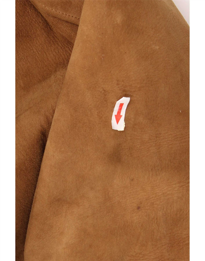 Jaqueta masculina vintage Shearling UK 38 marrom médio