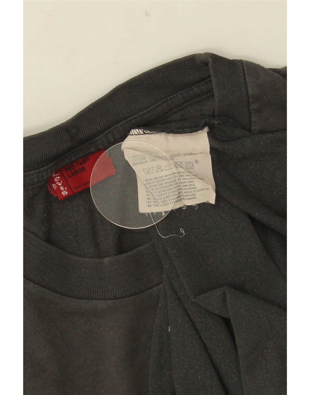 Top gráfico masculino Levi's manga comprida grande algodão cinza
