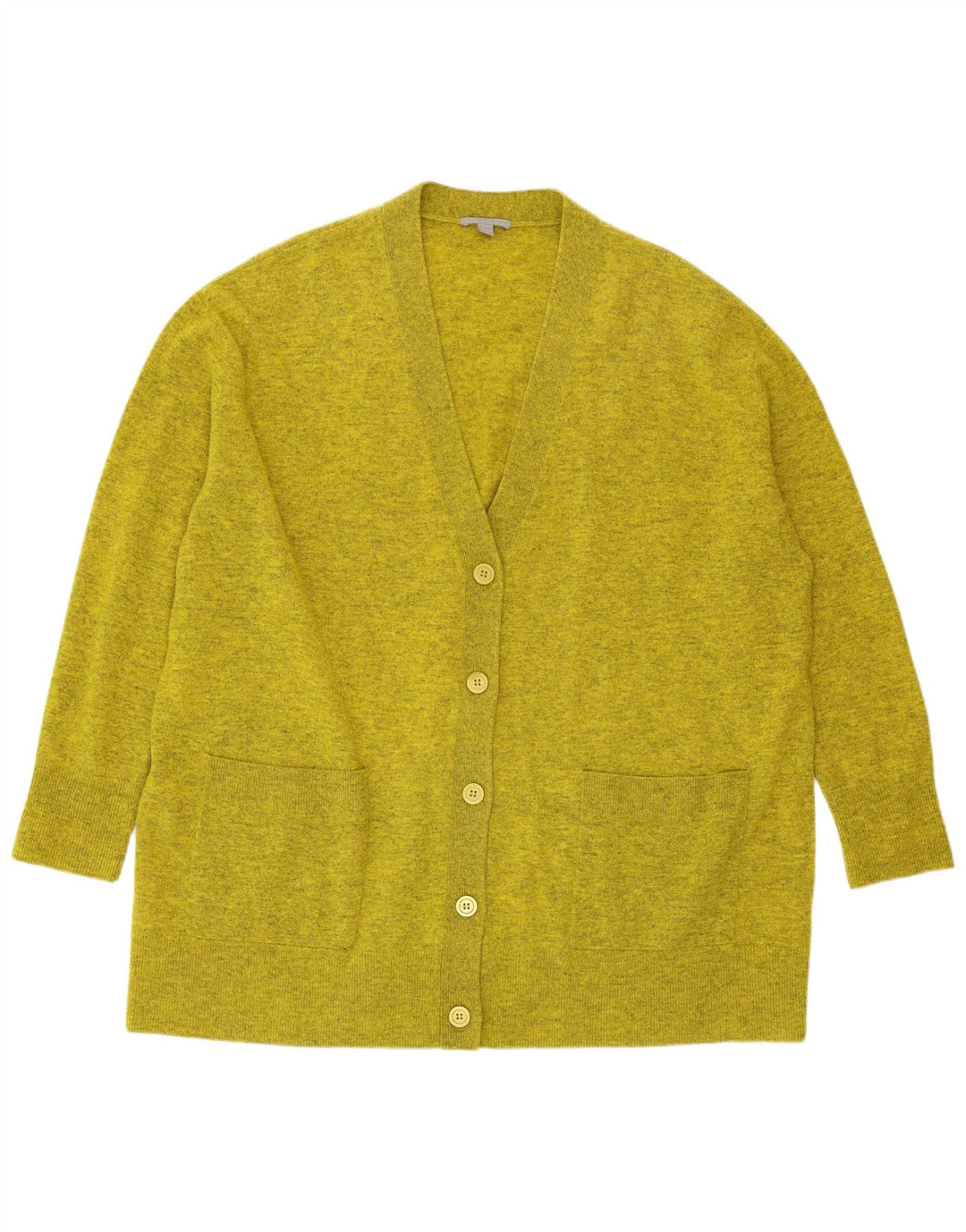 Suéter cardigã feminino COS Longline oversized Reino Unido 14 médio verde manchado