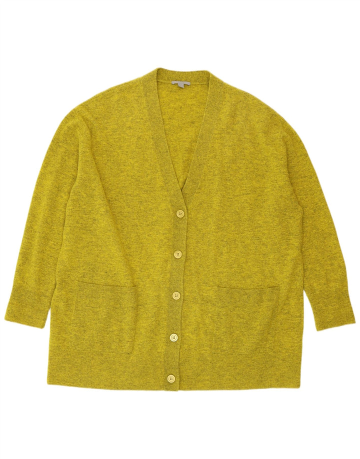 Suéter cardigã feminino COS Longline oversized Reino Unido 14 médio verde manchado