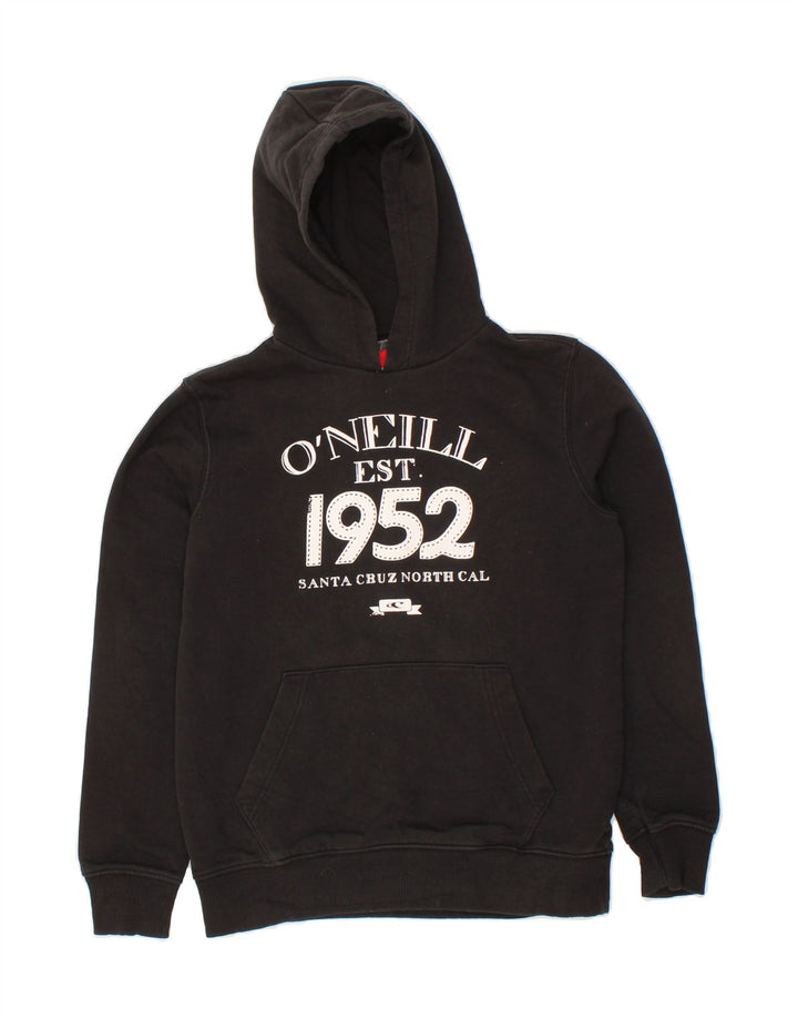 O'NEILL Boys Graphic Hoodie Jumper 11-12 Years Black Cotton Vintage O'Neill and Second-Hand O'Neill from Messina Hembry 
