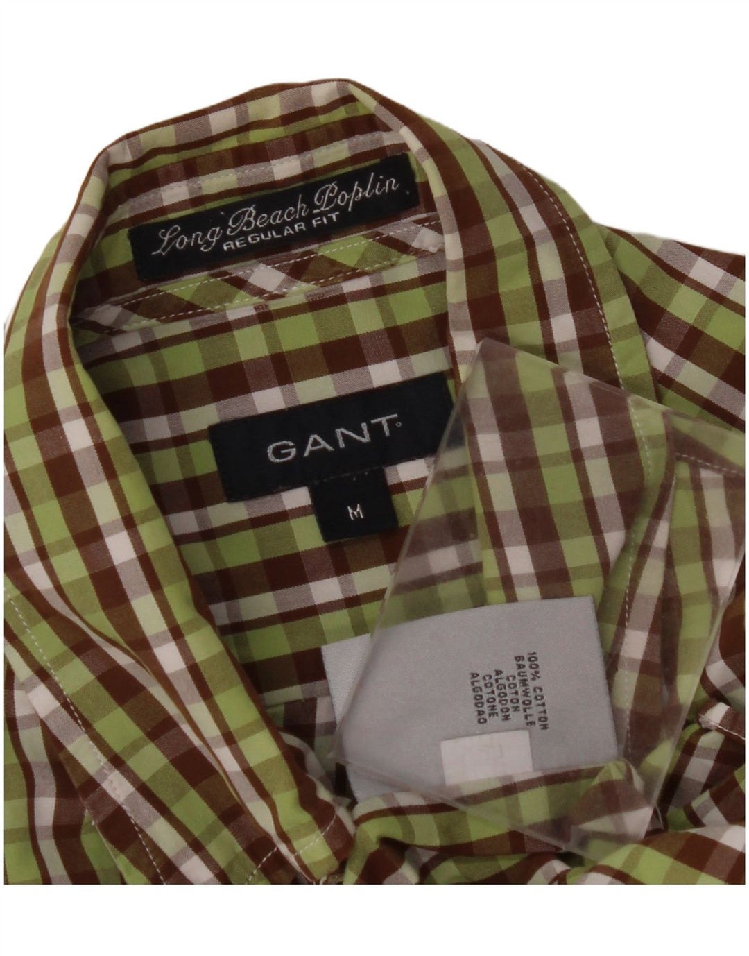 Camisa masculina de flanela GANT regular fit verde médio algodão xadrez