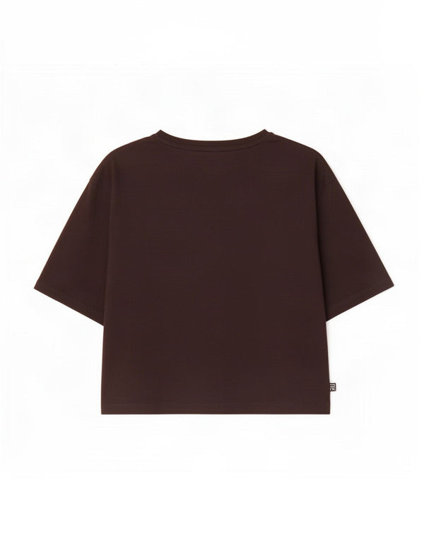 Camiseta feminina Puma Crop Graphic Top UK 12 Médio Algodão Preto