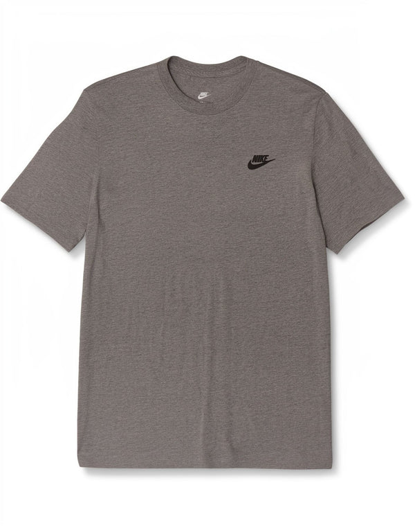 Camiseta masculina Nike Top cinza médio manchado de algodão