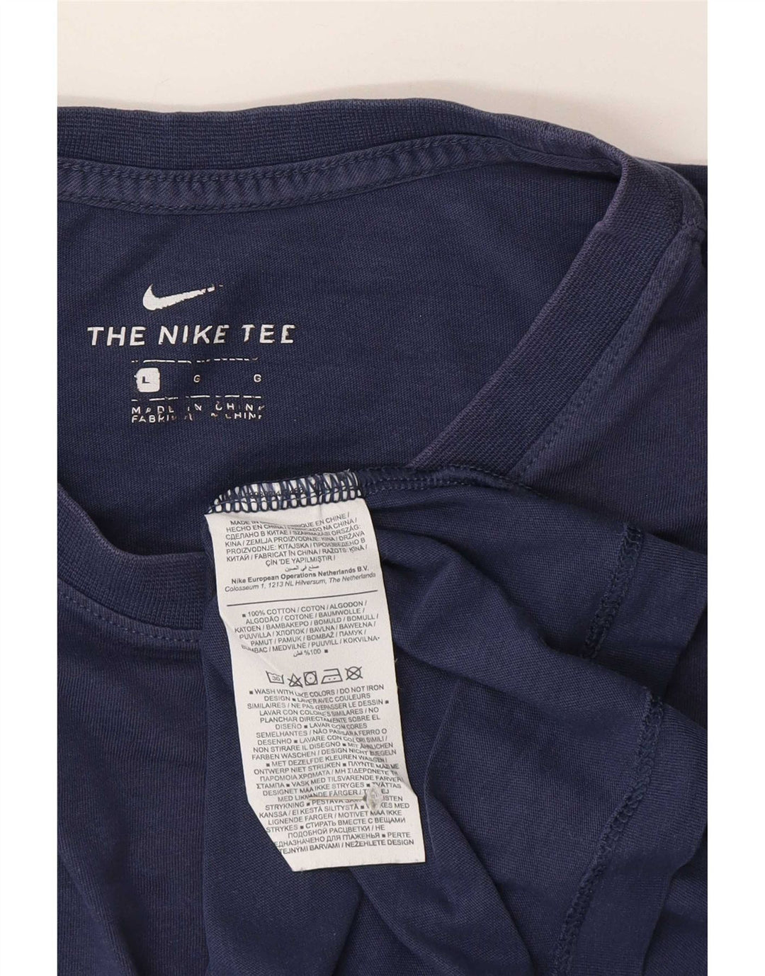Camiseta masculina Nike grande algodão azul marinho