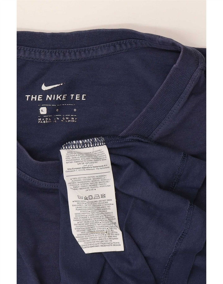 Camiseta masculina Nike grande algodão azul marinho