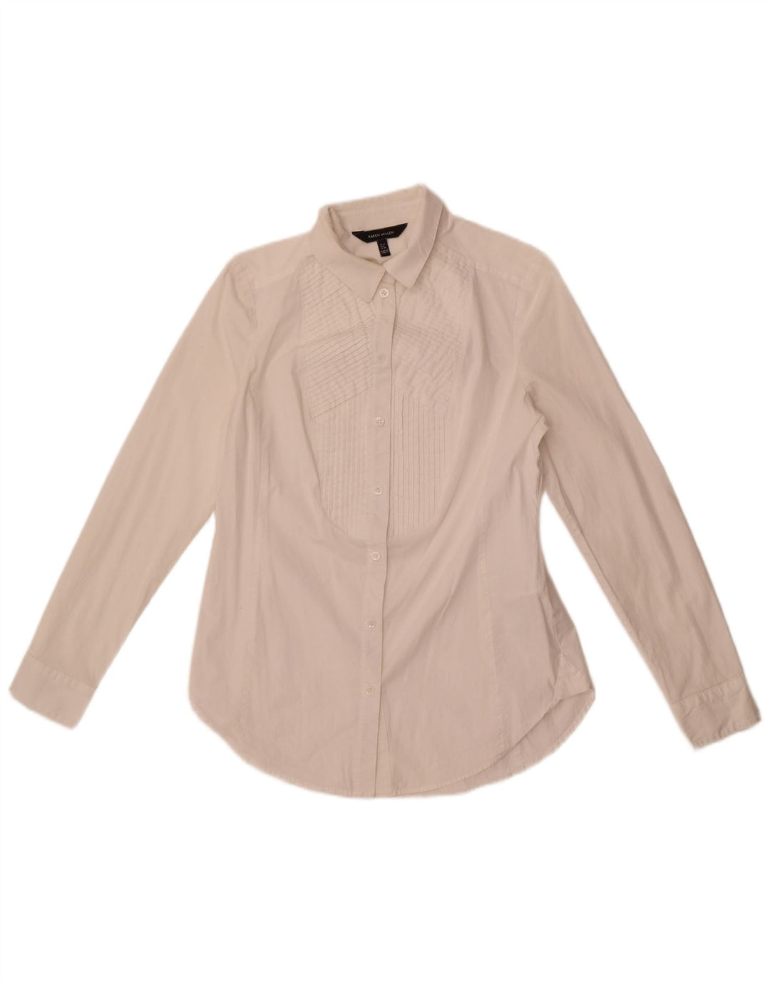 Camisa de smoking feminina Karen Millen Reino Unido 12 algodão branco médio