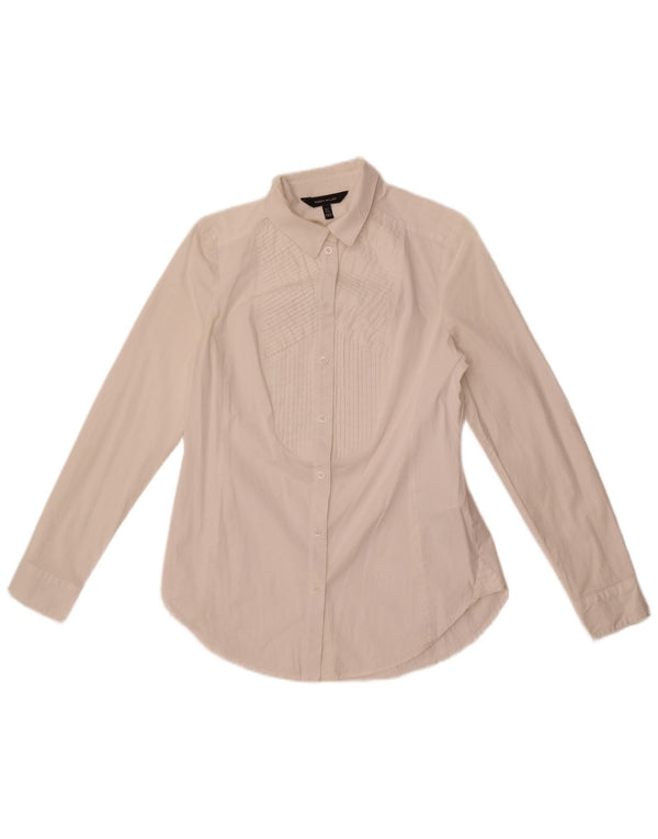 Camisa de smoking feminina Karen Millen Reino Unido 12 algodão branco médio