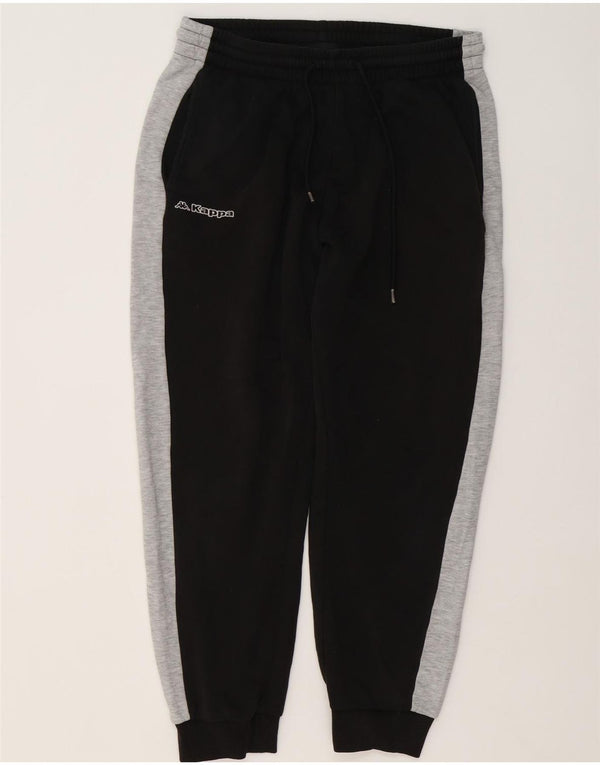 Calça de treino masculina Kappa Joggers grande algodão colorblock preto