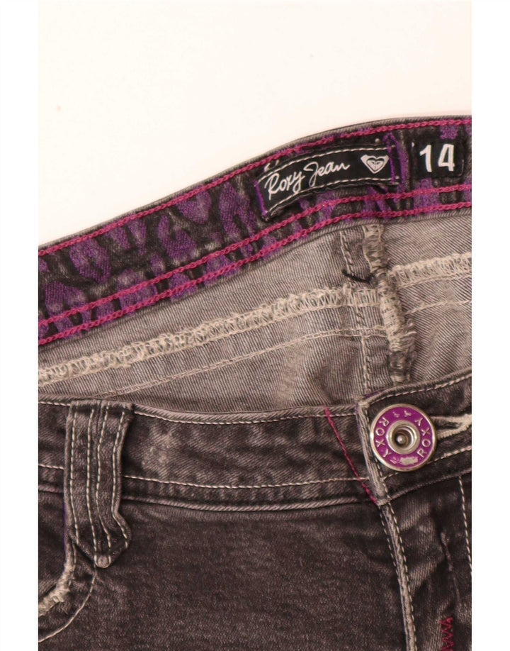 Roxy Womens Graphic Slim Jeans W32 L32 Cinza Algodão
