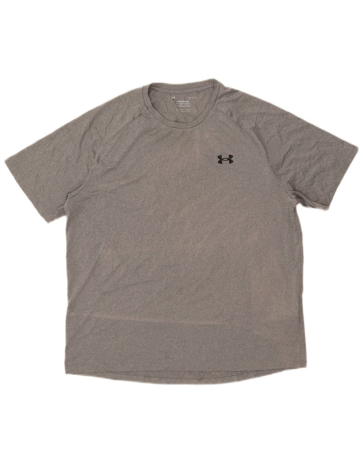 Camiseta masculina Under Armour grande poliéster manchado cinza