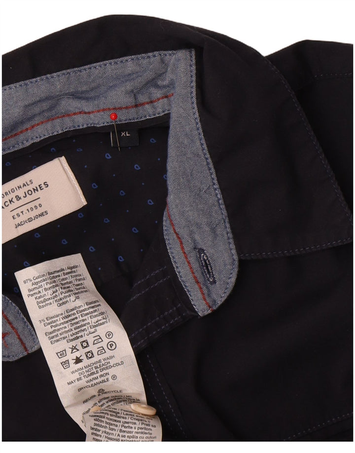 Camisa masculina Jack & Jones XL azul marinho algodão