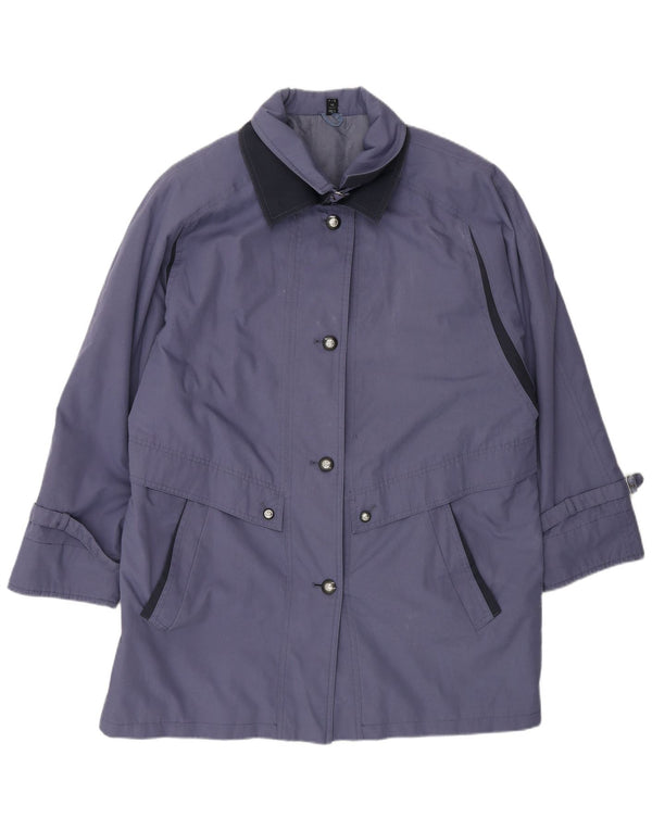 Sobretudo feminino vintage grande UK 14 grande azul