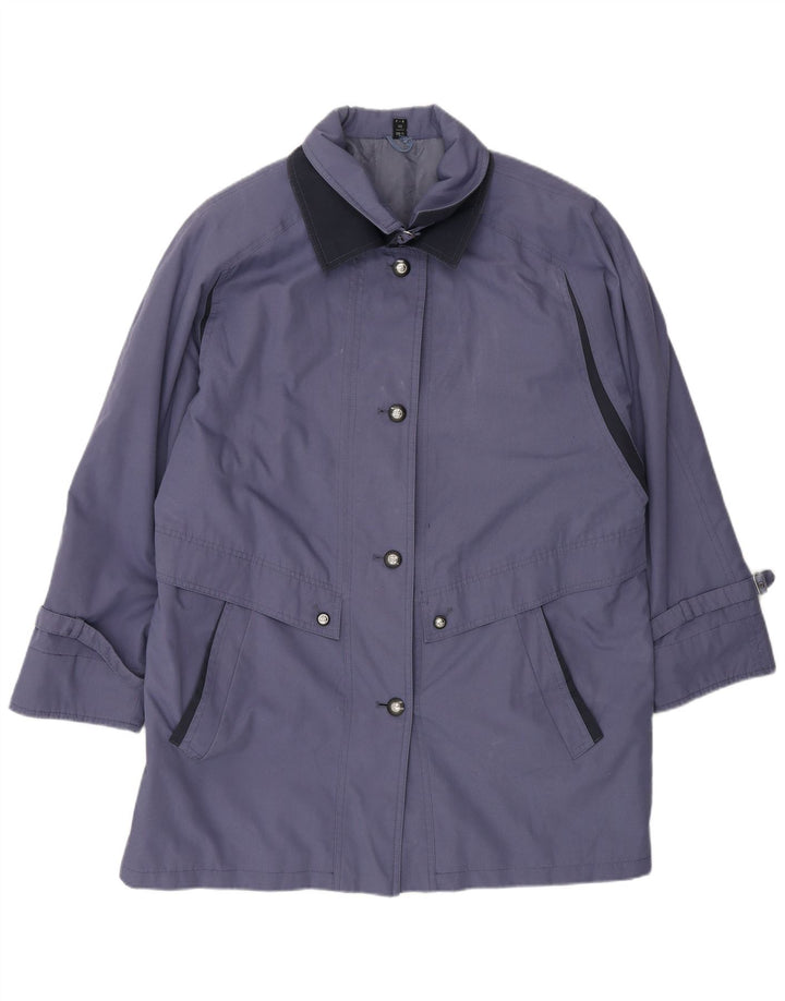 Sobretudo feminino vintage grande UK 14 grande azul